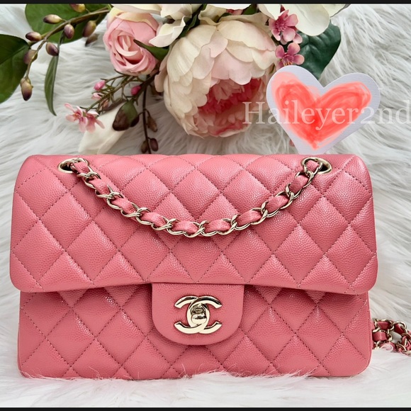🌸 CHANEL CAVIAR SMALL CLASSIC DOUBLE FLAP BAG - Picture 1 of 1